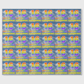 Regenbogen-Look "16" & "GLÜCKLICHER GEBURTSTAG", W Geschenkpapier (Flach)
