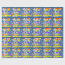 Regenbogen-Look "17" & "GLÜCKLICHER GEBURTSTAG", W Geschenkpapier