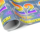 Regenbogen-Look "22" & "HAPPY BIRTHDAY", Wolken, H Geschenkpapier (Rolleneckpunkt)
