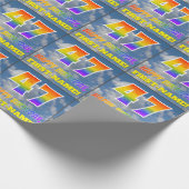 Regenbogen-Look "47" & "HAPPY BIRTHDAY", Wolken, H Geschenkpapier (Ecke)