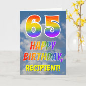 Regenbogen-Look "65" & "HAPPY BIRTHDAY", Wolken, H Karte (Gelbe Blume)