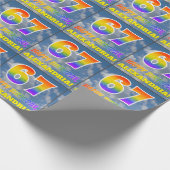 Regenbogen-Look "67" & "HAPPY BIRTHDAY", Wolken, H Geschenkpapier (Ecke)