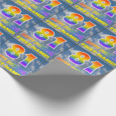 Regenbogen-Look "81" & "HAPPY BIRTHDAY", Wolken, H Geschenkpapier (Ecke)
