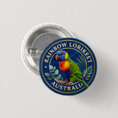 🦜 Regenbogen-Lorikeet Australien Tropischer Vogel Button (Vorne & Hinten)
