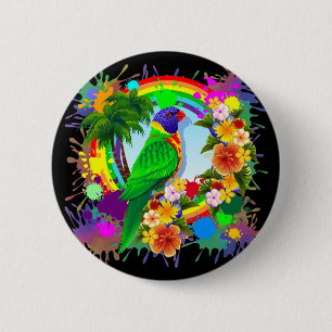 Regenbogen Lorikeet Papageien-Knöpfe Button