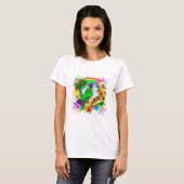 Regenbogen Lorikeet Papageien-Kunst T-Shirt (Vorne ganz)