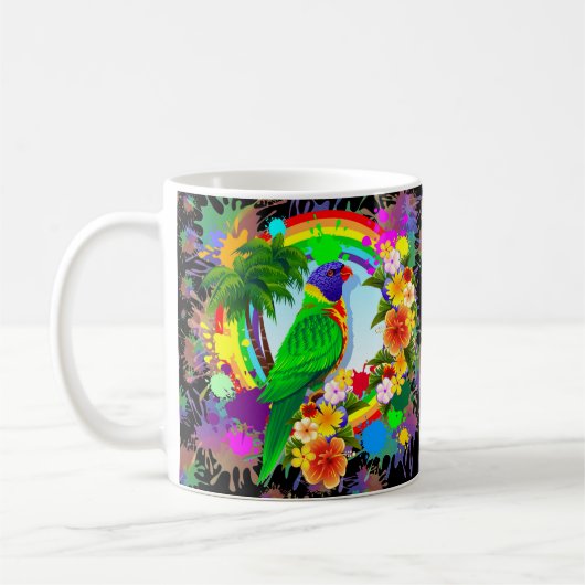 Regenbogen Lorikeet Papageien-Tassen Kaffeetasse (Links)