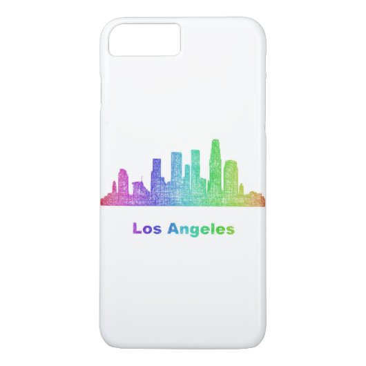 Regenbogen-Los Angeles-Skyline Case-Mate iPhone Hülle (Rückseite)