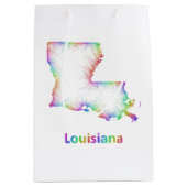Regenbogen-Louisiana-Karte Mittlere Geschenktüte (Vorderseite)
