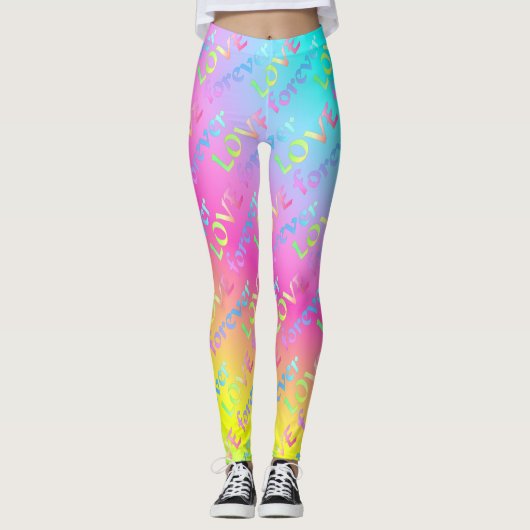 Regenbogen Love forever Leggings (Vorderseite)