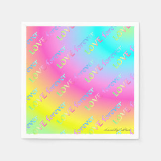 Regenbogen Love forever Serviette