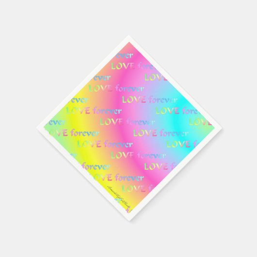 Regenbogen Love forever Serviette (Ecke)