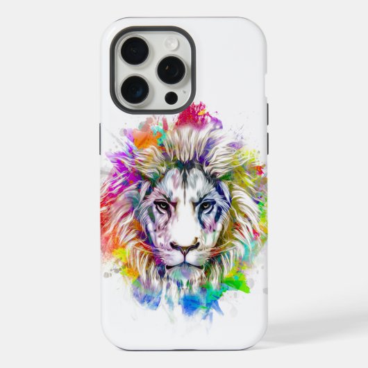 Regenbogen Löwe iPhone Hülle (Rückseite)