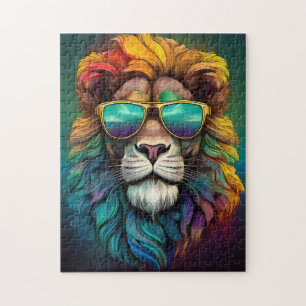 🧩 Regenbogen-Löwe-Jigsaw-Puzzle Puzzle