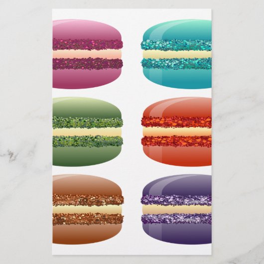 Regenbogen-Macarons Briefpapier (Vorderseite)