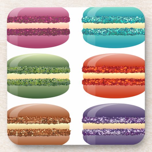Regenbogen-Macarons Getränkeuntersetzer (Vorderseite)