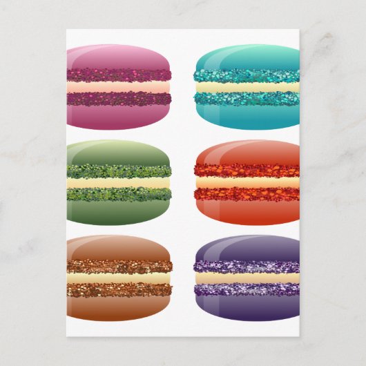 Regenbogen-Macarons Postkarte (Vorderseite)