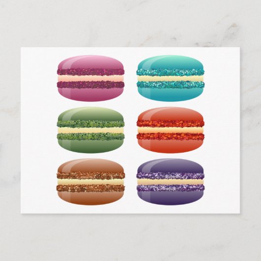 Regenbogen-Macarons Postkarte (Vorderseite)