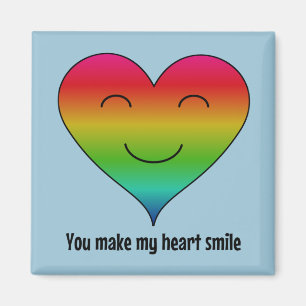 Regenbogen machen Sie mein Herzlächelnblau Magnet