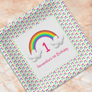 Regenbogen Mädchen Geburtstag jedes Alters Pappteller