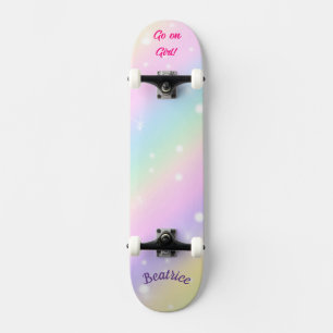 Regenbogen Mädchenname personalisiert Skateboard