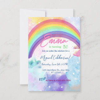 Regenbogen Magische Geburtstagseinladung Süß Einladung