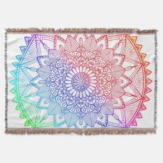 Regenbogen-Mandala Decke (Vorderseite)