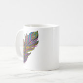 Regenbogen-Mandala-Feder-Boho-Kunst-Tasse Kaffeetasse (Vorderseite Links)