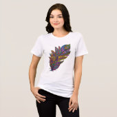 Regenbogen-Mandala-Feder-Boho-T-Shirt Tri-Blend Shirt (Vorderseite voll)