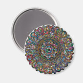 Regenbogen-Mandala-Indisch Magnet (Vorderseite/Rückseite)
