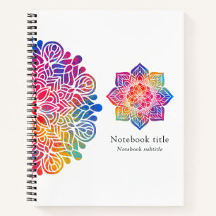 Regenbogen-Mandala Indisch Notizblock