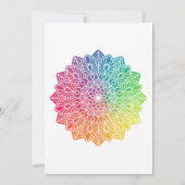 Regenbogen-Mandala indische Hochzeit Save The Date (Rückseite)