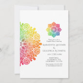 Regenbogen-Mandala-Indische-Paare-Spritzparty Einladung (Vorderseite)