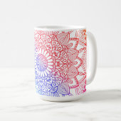 Regenbogen-Mandala Kaffeetasse (VorderseiteRechts)
