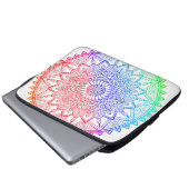 Regenbogen-Mandala Laptopschutzhülle (Vorne Knopf)