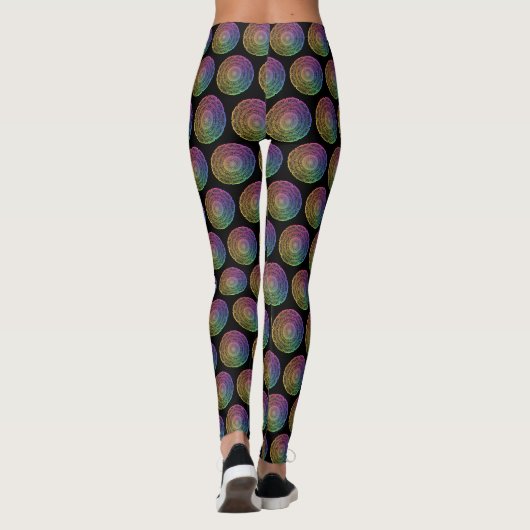 Regenbogen-Mandala Leggings (Rückseite)