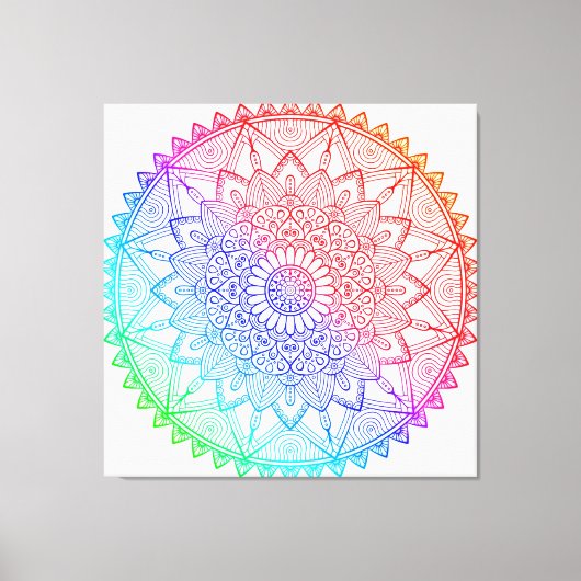 Regenbogen-Mandala Leinwanddruck (Vorderseite)