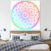 Regenbogen-Mandala Leinwanddruck (Insitu (Schlafzimmer))