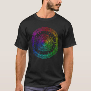 Regenbogen-Mandala-Lotusblume Heilige Geometrie Yo T-Shirt