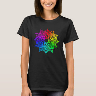 Regenbogen Mandala Lotusblume Heilige Geometrie Yo T-Shirt