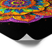 Regenbogen-Mandala-Meditationsmuster Poster (Ecke)
