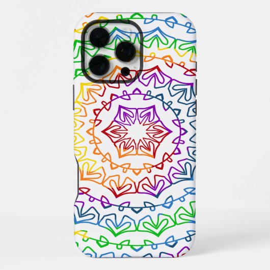 Regenbogen-Mandala-Musterdesign iPhone Hülle (Rückseite)