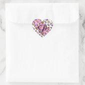 Regenbogen-Mandala-Pride-Monogramm - Lebendige Geo Herz-Aufkleber (Tasche)