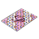 Regenbogen-Mandala-Pride-Monogramm - Lebendige Geo Notizblock (Linke Seite)