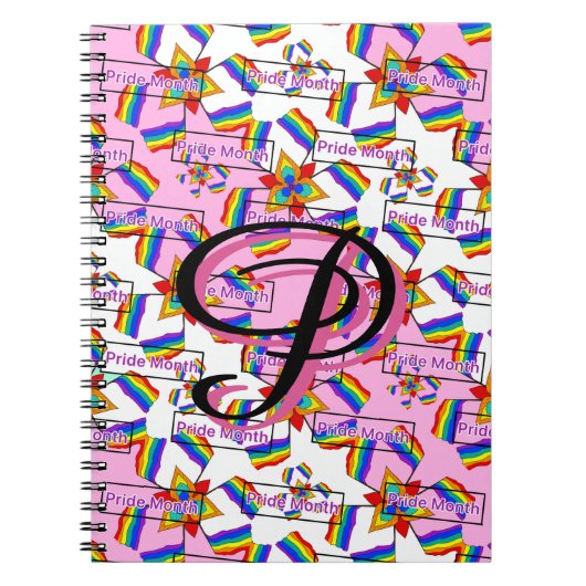 Regenbogen-Mandala-Pride-Monogramm - Lebendige Geo Notizblock (Vorderseite)