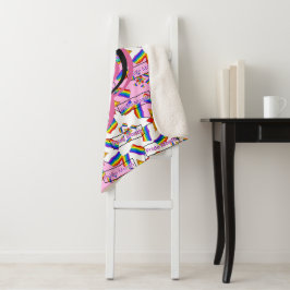Regenbogen-Mandala-Pride-Monogramm - Lebendige Geo Sherpadecke