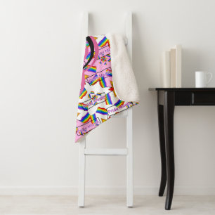 Regenbogen-Mandala-Pride-Monogramm - Lebendige Geo Sherpadecke