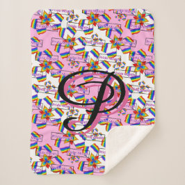 Regenbogen-Mandala-Pride-Monogramm - Lebendige Geo Sherpadecke