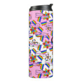 Regenbogen-Mandala-Pride-Monogramm - Lebendige Geo Thermosbecher (Nach links gedreht)