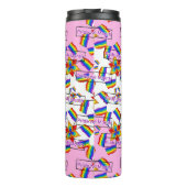Regenbogen-Mandala-Pride-Monogramm - Lebendige Geo Thermosbecher (Rückseite)
